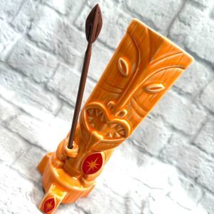Shag Wahaku Warrior Tiki Mug Tiki Farm with Spear Swizzle Limited Edition